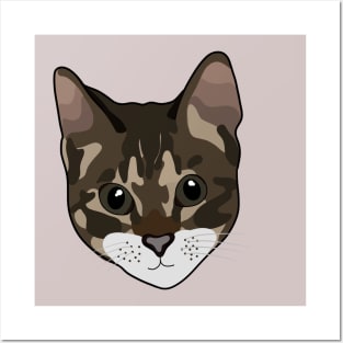 Lovely Tabby Cat Face Posters and Art